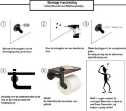 Merkloos Toiletrolhouder Met Telefoonplankje – Plankje - Toiletpapier - Zwart - WC Rolhouder – Badkamer Accesoires – Telefoonhouder -Merkloos Shop 1200x1060 1