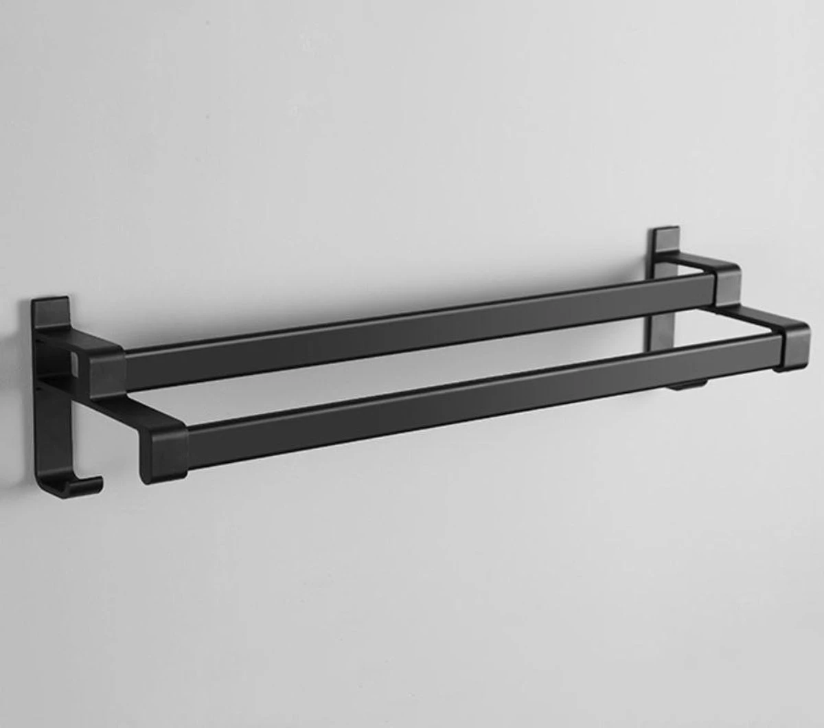 Merkloos Cgoods Handdoekrek Dubbele Stang Zonder Boren - Handdoekrek Badkamer - Handdoekhouder - Handdoekstang - 60CM 4 Merkloos Cgoods Handdoekrek Dubbele Stang Zonder Boren - Handdoekrek Badkamer - Handdoekhouder - Handdoekstang - 60CM - Afbeelding 2