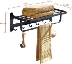 Handdoekrek – Handdoekenrek Badkamer – Badkamerrek – Doucherek – Handdoekhouder – Handdoekrek Badkamer – 60cm – Zwart -Merkloos Shop 1200x1063 1