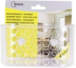 Douchebakje Transparant Met Zuignappen - 15.5 X 8 X 8 Cm - Inhoud 1 Liter - Badkamerspullen Bakjes - Badkamer Opbergbakjes / Organizers -Merkloos Shop 1200x1069 2