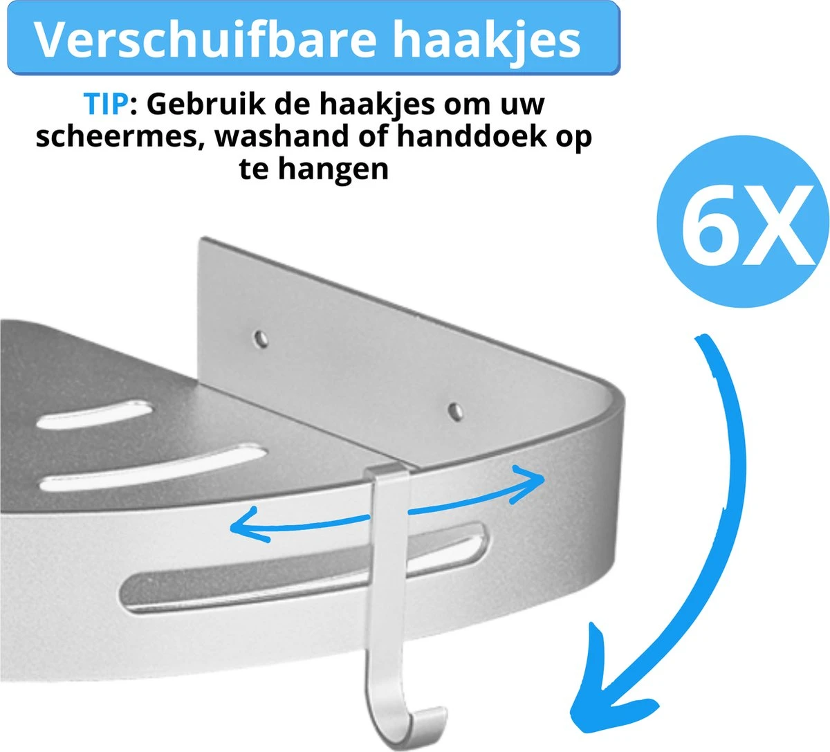 BrandtBergkamp RVS Doucherek 3 Laags – Zonder Boren – Doucherek Hangend – Badkamerrek Zilver 10 BrandtBergkamp RVS Doucherek 3 Laags – Zonder Boren – Doucherek Hangend – Badkamerrek Zilver - Afbeelding 8