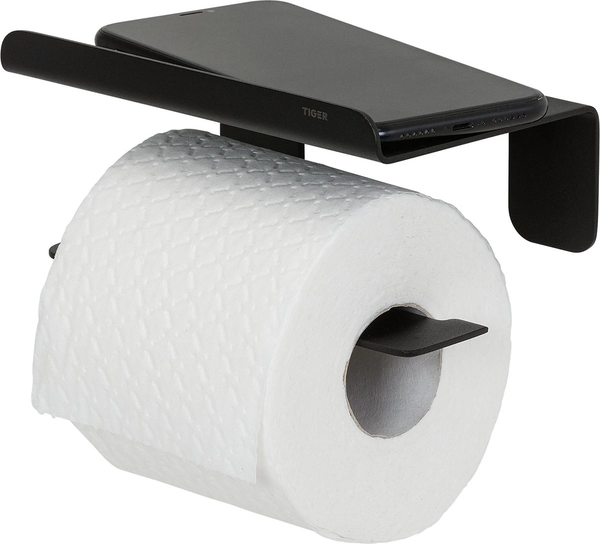 Tiger Colar - Toiletrolhouder Met Planchet - Zwart 13 Tiger Colar - Toiletrolhouder Met Planchet - Zwart - Afbeelding 11