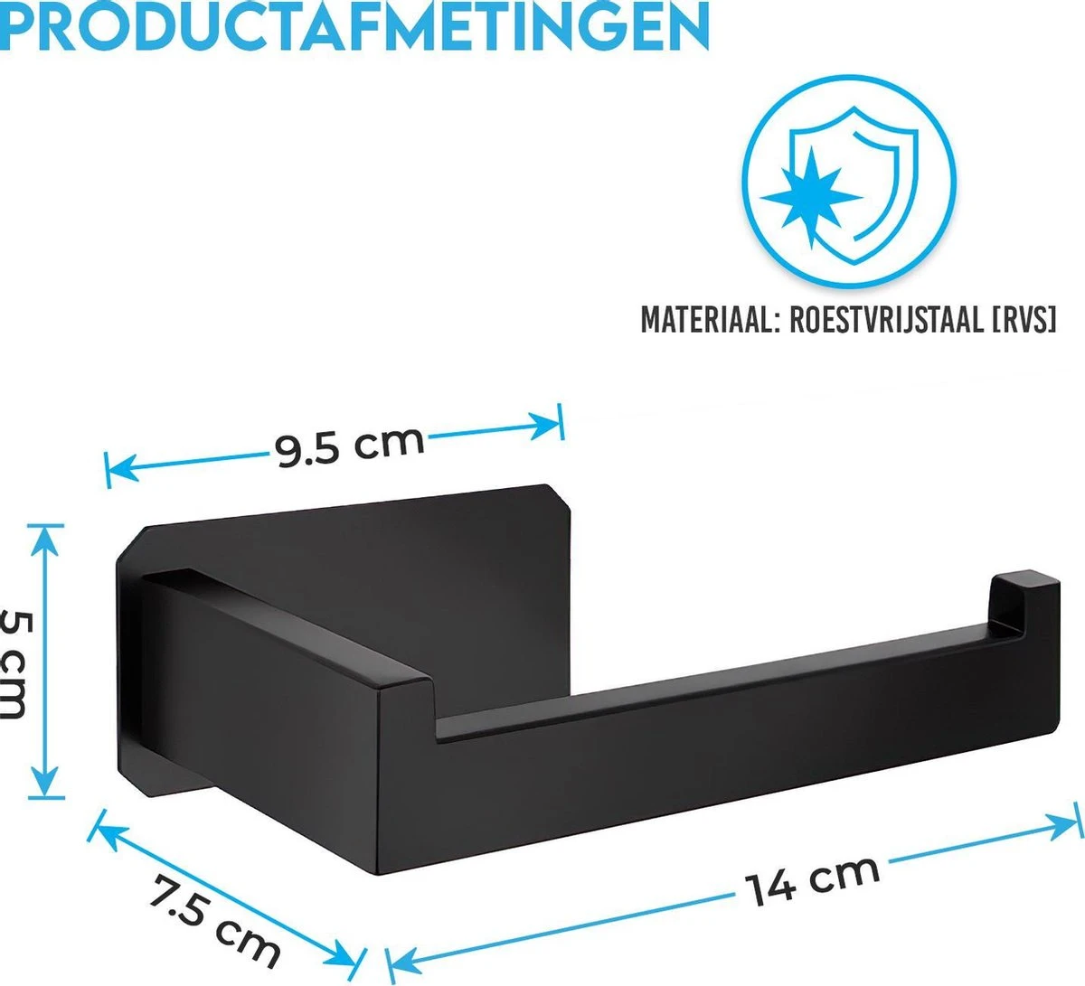 Sanics WC Rolhouder Zonder Boren - Toiletrolhouder Zelfklevend - Closetrolhouder Zwart/RVS 5 Sanics WC Rolhouder Zonder Boren - Toiletrolhouder Zelfklevend - Closetrolhouder Zwart/RVS - Afbeelding 3