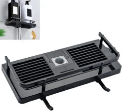 Merkloos Douchestang Opbergrek - Zonder Boren - Luxe - Zwart - Shampoohouder - Zeephouder - Opbergrek - Douche - Douchegelhouder