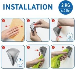 Zelfklevende Handdoekhouder Haakjes Set - Wand Ophang Haak Zelfklevend -Handdoekklem Keuken Ophanghaak Zonder Boren - Wand Theedoek / Handdoek Klem Houder - RVS - Set Van 4 Stuks - EVA 10 Zelfklevende Handdoekhouder Haakjes Set - Wand Ophang Haak Zelfklevend -Handdoekklem Keuken Ophanghaak Zonder Boren - Wand Theedoek / Handdoek Klem Houder - RVS - Set Van 4 Stuks - EVA -Merkloos Shop 1200x1109