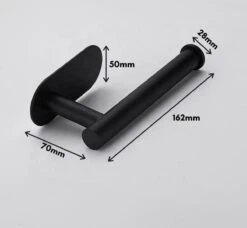 Toiletrolhouder Inclusief Handdoekhaak - Zonder Boren - Zelfklevend - Zwart - Staand -Merkloos Shop 1200x1110