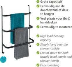 WENKO Handdoekhouder Irpinia 78x55cm Staal Zwart - Handdoekrek - Handdoekenrek Badkamer -Merkloos Shop 1200x1113 1