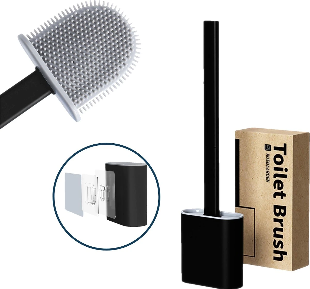 Merkloos Most Needed WC Borstel Met Houder - Siliconen Borstel - Duurzaam - Vrijstaand Of Hangend - Zwart 3 Merkloos Most Needed WC Borstel Met Houder - Siliconen Borstel - Duurzaam - Vrijstaand Of Hangend - Zwart