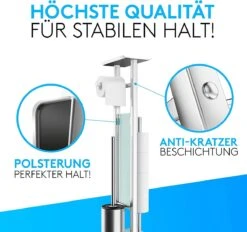 EDELHAND© Toiletpapierhouder Staand Als Toiletset [met GRATIS Toiletborstel] - Roestvrijstalen Toiletpapierhouder Staand Met Toiletborstel En Toiletpapieropslag - Toiletset Met Dienblad -Merkloos Shop 1200x1126
