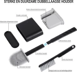 Lopoleis WC Borstel – Toiletborstel – Gesloten Bodem – WC Borstel Met Randreiniger – Siliconen – Zwart – WC Borstel Met Houder – Vrijstaand – Hangend – WC Borstel En Houder -Merkloos Shop 1200x1126 3