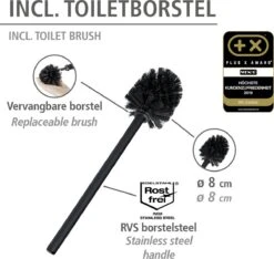 WENKO Toiletbutler Rivalta Zwart - Toiletborstel Met Houder, Toiletrolhouder En Reserverolhouder -Merkloos Shop 1200x1136 4