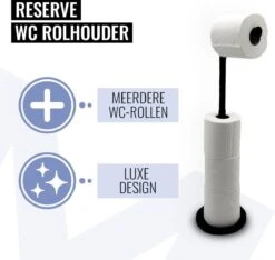 MM Brands WC Rolhouder - Toiletrol Houder Staand - WC Papier Rollenhouder Zonder Boren - Zwart -Merkloos Shop 1200x1139