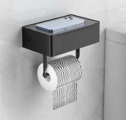 Merkloos Luxe Toiletrolhouder PRO 20.5 X 14.5 X 12 Cm- Planchet Opbergruimte - Plankje & Bakje- WC Rolhouder - Zelfklevend Of Borend - RVS - Waterbestendig -Merkloos Shop 1200x1140 1