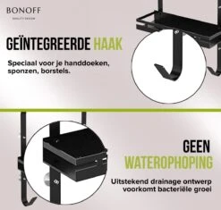 Bonoff Doucherek Zwart – 2 Laags - Doucherek Zonder Boren - Zwart – Doucherek Hangend - Badkamerrek –RVS – Badkamer Accessoires – Stijlvol -Merkloos Shop 1200x1140 8