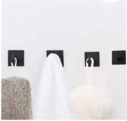 Merkloos Handdoekhaak Set Van 4 Stuks Zonder Boren RVS Zwart Vierkant Zelfklevend Badjas Theedoek Hanger Keuken Badkamer Handdoek Haakjes -Merkloos Shop 1200x1149 2
