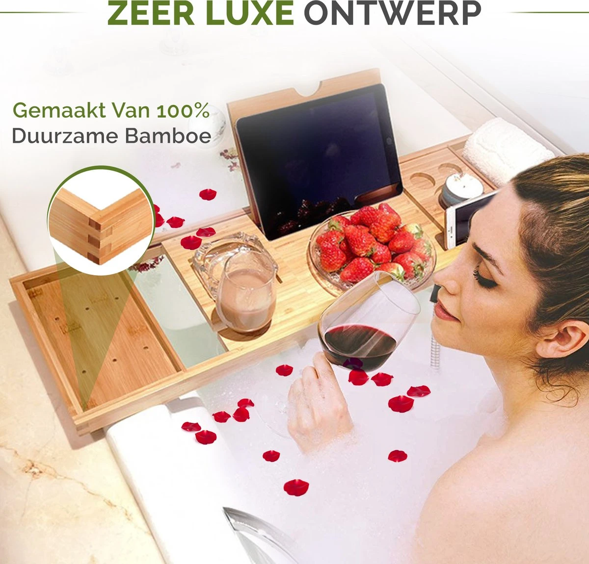 Krexs - Badplank – Badbrug - Badplank Voor In Bad – Badrekje - Badtafel - Badkuip Plank - Bamboe Badplank 5 Krexs - Badplank – Badbrug - Badplank Voor In Bad – Badrekje - Badtafel - Badkuip Plank - Bamboe Badplank - Afbeelding 3