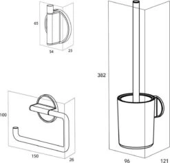 Tiger Tune - Toiletaccessoireset - Toiletborstel Met Houder - Toiletrolhouder Zonder Klep - Handdoekhaak – Messing Geborsteld / Zwart -Merkloos Shop 1200x1152 3