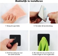 Toiletrolhouder Met Telefoonhouder - Zelfklevend / Boren / Zonder Boren - Incl. Handdoekhaakjes - WC Rolhouder - Zwart -Merkloos Shop 1200x1153 1