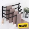 Merkloos Handdoekrek 4-armig | Handdoekrek Badkamer | Handdoekrek Zwart | Handdoekstang | Handdoekhouder | Handdoekenrek | Badkamer Accessoires Zwart | Inclusief Montage | Matte Zwart Collection 2022 -Merkloos Shop 1200x1153 2