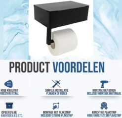 Merkloos Toti - Wc Rolhouder - Opbergvak- Zwart - Met Plankje - Zelfklevend/boren/zonder Boren - Toiletrolhouder 11 Merkloos Toti - Wc Rolhouder - Opbergvak- Zwart - Met Plankje - Zelfklevend/boren/zonder Boren - Toiletrolhouder -Merkloos Shop 1200x1158 3
