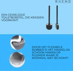 WC Borstel - Siliconen Borstel Met Houder - Hangend Met Plakstrip - Duurzaam Toilet Borstel - Zwart - Rheme 15 WC Borstel - Siliconen Borstel Met Houder - Hangend Met Plakstrip - Duurzaam Toilet Borstel - Zwart - Rheme -Merkloos Shop 1200x1160 4