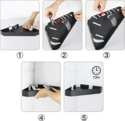 Cgoods Doucherek 2 Laags - Doucherek Zonder Boren - Doucherekje - Douchemandje - Badkamerrek - Badkamer Accessoires - Zwart 16 Cgoods Doucherek 2 Laags - Doucherek Zonder Boren - Doucherekje - Douchemandje - Badkamerrek - Badkamer Accessoires - Zwart -Merkloos Shop 1200x1161 3