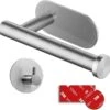 Wonix® - WC Rolhouder - Toiletrolhouder En Haak - Zonder Klep - Zelfklevend - Zonder Boren - RVS - Zilver -Merkloos Shop 1200x1162