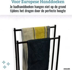 Mmoods XL Handdoekrek 2 Baren Badkamer Zwart - 25 X 50 X 86 Cm - Handdoekenrek Staand Keuken - Handdoekhouder Vrijstaand 2 Dragers -Merkloos Shop 1200x1169 2