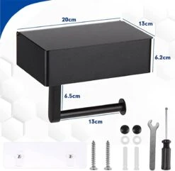 STARMAN WC Rolhouder - Toiletrolhouder Zwart - Badkamer Accessoires - WC Papier Houder 16 STARMAN WC Rolhouder - Toiletrolhouder Zwart - Badkamer Accessoires - WC Papier Houder -Merkloos Shop 1200x1170 1