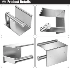 BOTC Toiletrolhouder Met Handdoekhaakjes - Toiletrolhouder - Toiletrolhouder - Zelfklevend / Boren / Zonder Boren - RVS - Zliver -Merkloos Shop 1200x1170