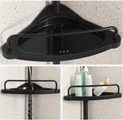 Verstelbaar Doucherek - 85-305 Cm - Van Vloer Tot Plafond - Met 4 Vakken - 3 Haken - Zwart 17 Verstelbaar Doucherek - 85-305 Cm - Van Vloer Tot Plafond - Met 4 Vakken - 3 Haken - Zwart -Merkloos Shop 1200x1171 3