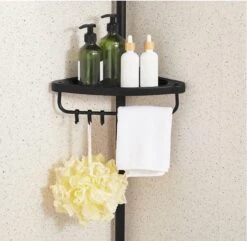 Verstelbaar Doucherek - 85-305 Cm - Van Vloer Tot Plafond - Met 4 Vakken - 3 Haken - Zwart 14 Verstelbaar Doucherek - 85-305 Cm - Van Vloer Tot Plafond - Met 4 Vakken - 3 Haken - Zwart -Merkloos Shop 1200x1172 7