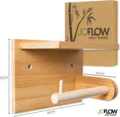 JoFlow® Toiletrolhouder Met Plankje | Wc Rolhouder Staand | Bamboe Badkamer Accessoires | Montage Met Schroeven En/of 3M Plakstrips -Merkloos Shop 1200x1173