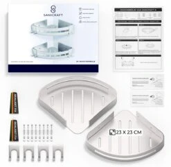 Sanicraft® Doucherekje - Doucherekje Zonder Boren - Geschikt Voor Elk Type Muur - Doucherekje Hangend - Doucheplank - Doucherekje Hoek - Doucherekje Zilver -Merkloos Shop 1200x1173 5