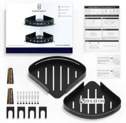 Sanicraft® Doucherekje - Doucherekje Zonder Boren - Geschikt Voor Elk Type Muur - Doucherekje Hangend - Doucheplank - Doucherekje Hoek - Doucherekje Zwart -Merkloos Shop 1200x1173 6