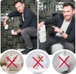 Reserverolhouder Hangend – Toiletrolhouder – Reserve Rolhouder – Zonder Boren – Rolhouder - Muur – Zwart - Antraciet - STOF & SPETTERVRIJ -Merkloos Shop 1200x1180 1