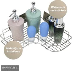 Doucherek Zonder Boren - RVS - Zelfklevend Doucherekje - Hangend – Hoek – Inclusief 2 Muurstickers 16 Doucherek Zonder Boren - RVS - Zelfklevend Doucherekje - Hangend – Hoek – Inclusief 2 Muurstickers -Merkloos Shop 1200x1187 3