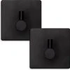 Eavy Set Van 2 Handdoekhaakjes – Zelfklevend – Zelfklevende Haakjes – Wandhaak – Plakhaakjes – RVS – Zwart - Inclusief Ontvetter -Merkloos Shop 1200x1191