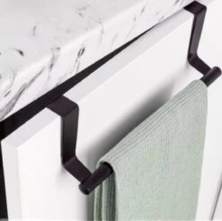 Handdoekstang VALI - 23cm - ZWART (keukenrekje - Handdoekhouder - Handdoekstang - Kastdeur Handdoekrek - Keukenkast Deur Handdoek/Vaatdoek Houder - Deurhanger - Deurhaak Keuken) -Merkloos Shop 1200x1193 5