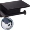 Sanics WC Rolhouder Zwart – Toiletrolhouder Zonder Boren – Met Plankje - Zelfklevend - RVS -Merkloos Shop 1200x1196 1