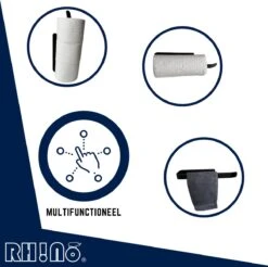 Reserverolhouder | Rh!no | WC-rolhouder | Zwart | Ophangen Zonder Boren Mogelijk| Toiletrolhouder | Plakstrip | 3 Rollen | Rh!no -Merkloos Shop 1200x1197 5