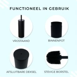 VDN Stainless Toiletborstel Met Houder - Toiletborstelhouder - Zwart - Wc Borstel Met Houder - RVS - Vrijstaand 9 VDN Stainless Toiletborstel Met Houder - Toiletborstelhouder - Zwart - Wc Borstel Met Houder - RVS - Vrijstaand -Merkloos Shop 1200x1198 12