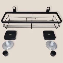 Merkloos Zelfklevend Zwart Doucherek - Ophangbaar Badrek Met Zuignap - Hangend Badkamer Rekje - Douchemandje Voor Muur/Wand Bevestiging -Merkloos Shop 1200x1198 17