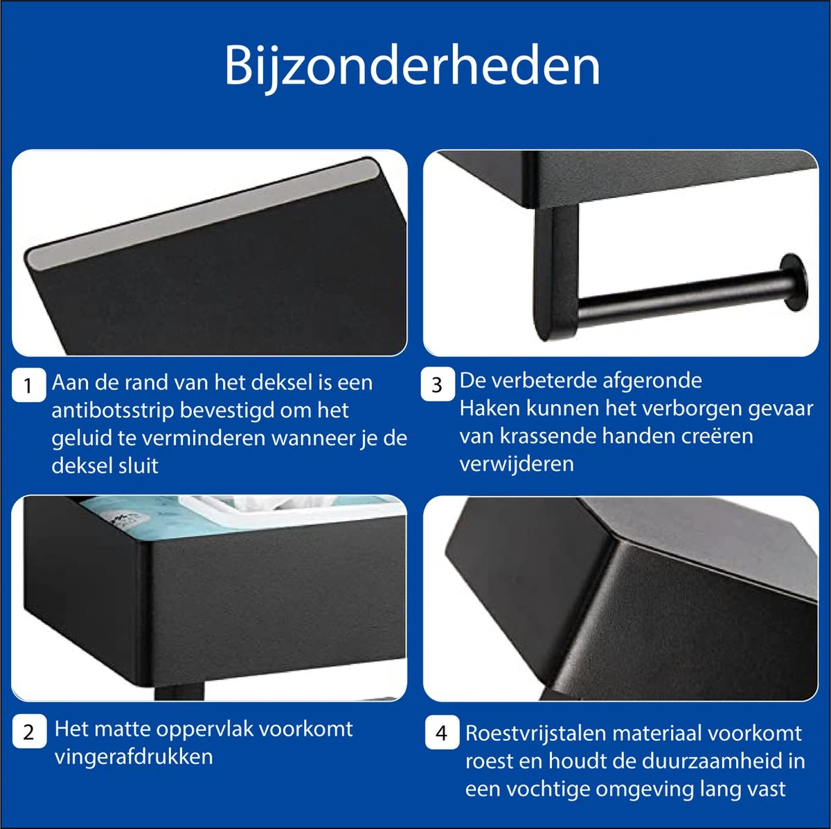 STARMAN WC Rolhouder - Toiletrolhouder Zwart - Badkamer Accessoires - WC Papier Houder 10 STARMAN WC Rolhouder - Toiletrolhouder Zwart - Badkamer Accessoires - WC Papier Houder - Afbeelding 8