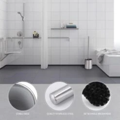 Merkloos Toiletborstel RVS - Wcborstel Rvs - RVS Toiletborstel In Houder - Toiletborstelhouder - Wc Borstel - Toiletborstel Met Houder Vrijstaand - RVS Geborsteld -Merkloos Shop 1200x1198 9