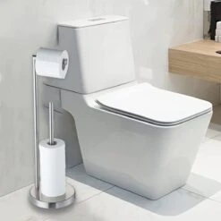 VDN Stainless Wc Rolhouder Staand - Toiletrolhouder En Reserverolhouder - RVS - Geschikt Voor 3+1 WC Papier Rollen - 2 In 1 -Merkloos Shop 1200x1200 100