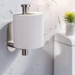 Wonix® - WC Rolhouder - Toiletrolhouder En Haak - Zonder Klep - Zelfklevend - Zonder Boren - RVS - Zilver -Merkloos Shop 1200x1200 102