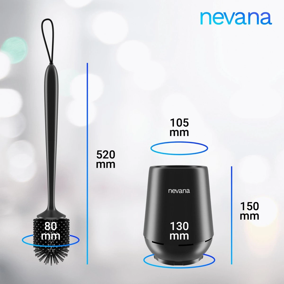 Toiletborstel Met Houder - WC Borstel - Vrijstaand - Siliconen - Zwart 5 Toiletborstel Met Houder - WC Borstel - Vrijstaand - Siliconen - Zwart - Afbeelding 3