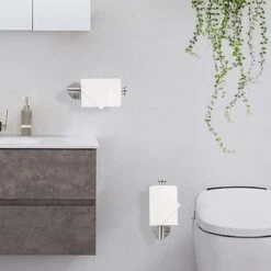 Wonix® - WC Rolhouder - Toiletrolhouder En Haak - Zonder Klep - Zelfklevend - Zonder Boren - RVS - Zilver -Merkloos Shop 1200x1200 103