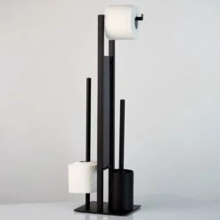 WENKO Toiletbutler Rivalta Zwart - Toiletborstel Met Houder, Toiletrolhouder En Reserverolhouder -Merkloos Shop 1200x1200 1034